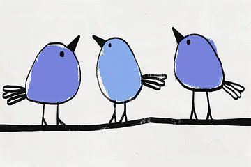 Blauwe Vogels van Modern Collection