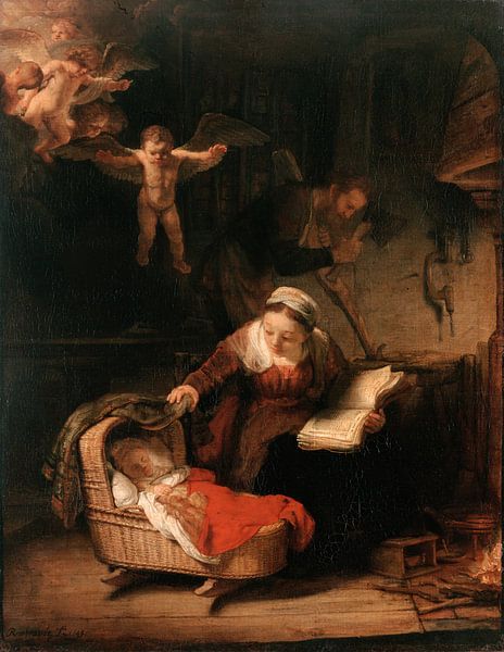 The Holy Family with Angels, Rembrandt by Rembrandt van Rijn