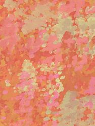 Summer blossom minimalist abstract art in warm earthy tones