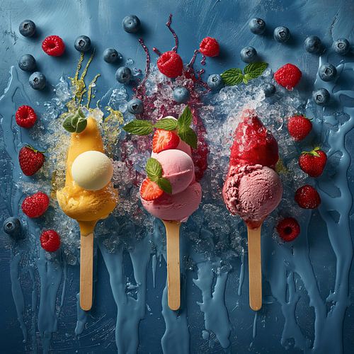 heerlijke ijscreaties in verleidelijke kleuren