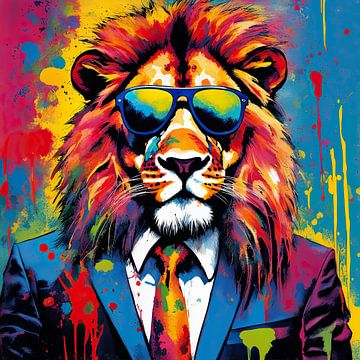 Pop Art Lion 03.29 von Blickfänger Gemälde