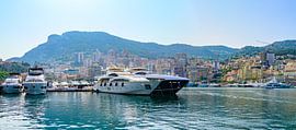 Superyachts in the Monaco harbour during summer by Sjoerd van der Wal Photography