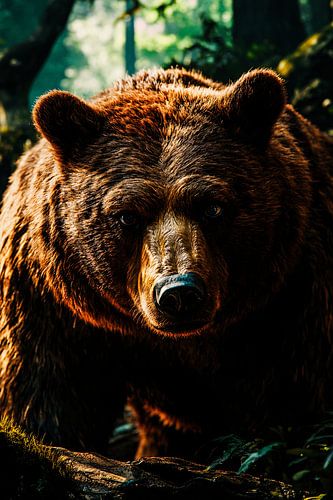 Realistische beer in natuurlijk bos