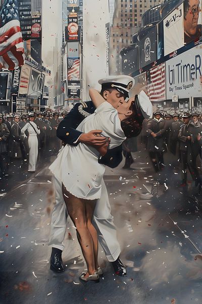 Iconic kiss in Times Square by Skyfall