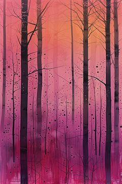 Neon Forest Whisper van Abstract Schilderij