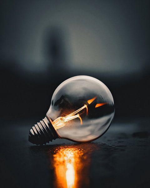 Leuchtende Lampe auf der Straße von fernlichtsicht