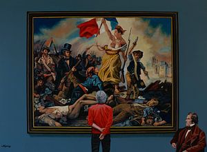 La liberté conduit le peuple par Delacroix Peinture sur Paul Meijering