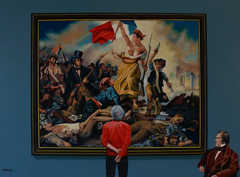 Die Freiheit führt das Volk von Delacroix Gemälde von Paul Meijering