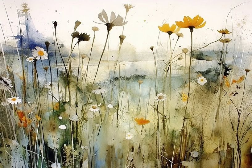 Flower fields | Silent Witnesses | Flower fields by Eye catching paintings