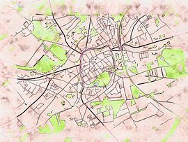 Kaart van Tongeren in de stijl 'Soothing Spring' van Maporia