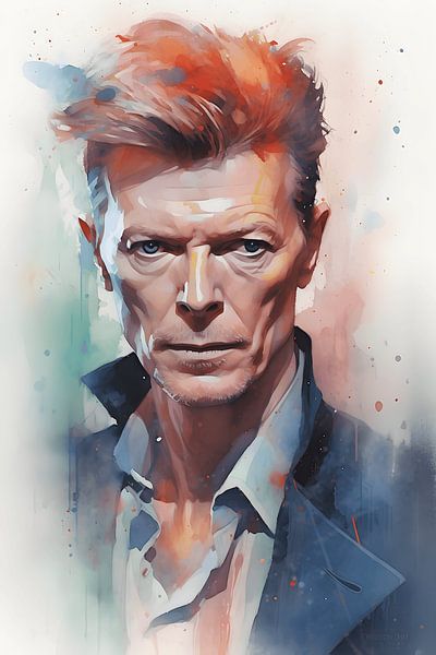 David Bowie Watercolour by WRAVU ( White Raven Unique )