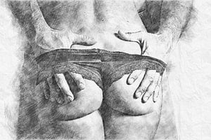 2 handen vol (erotiek, tekening) van Art by Jeronimo