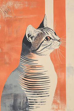 Popart portret van een kat van Imperial Art House