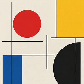Bauhaus-Kunstwerk, abstrakt, Primärfarben von STUDIO ARTSY