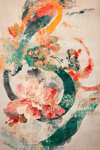 Abstracte aquarelkunst met bloemen