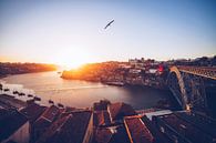 Porto - Panorama bij zonsondergang van Alexander Voss thumbnail