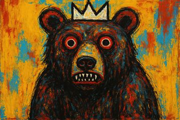 Expressive bear with crown by Imperial Art House