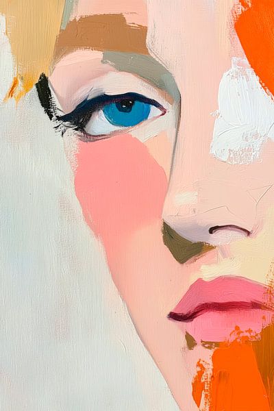 Coloured face study with blue eyes by Poster Art Shop