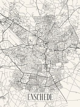 Stadtplan Enschede - Stadt - Light Version - Overijssel Karte