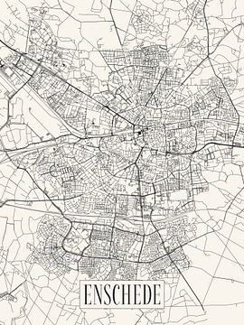 City map Enschede - City - Light version - Overijssel Map by Locus Studio