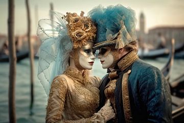 Masques vénitiens - amoureux à Venise sur Joriali