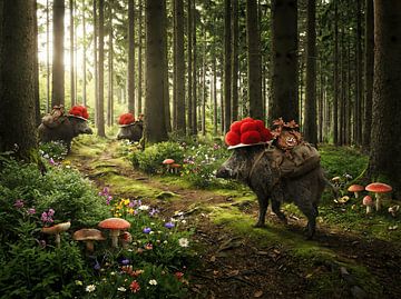 In het bos van de wilde bollenzwijnen