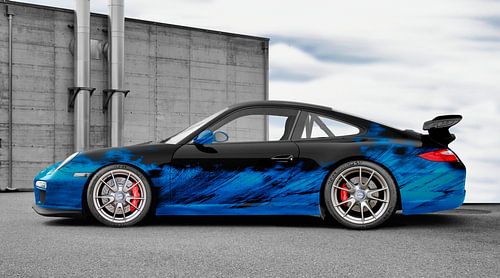 Porsche 911 GT3 Type 997 Art Car in blue-black by aRi F. Huber