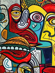Peinture abstraite colorée | Les yeux parlent plus fort que les mots
