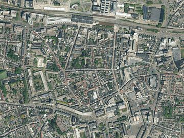 Luftaufnahme des Zentrums von Tilburg von Maps Are Art