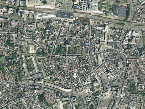 Luchtfoto van het centrum van Tilburg
