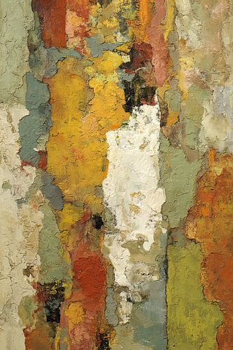 Herfstige abstractie in aardetinten – Luxe wandkunst