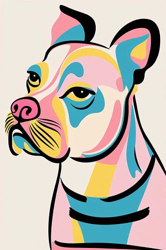 Kleurrijke pop art hond illustratie