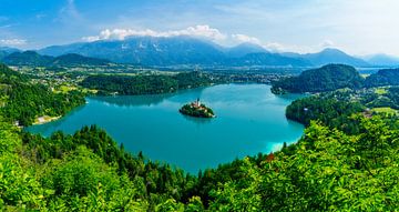Panorama Lake Bled Slovenia by Achim Thomae Photography