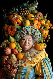 woman with fruit