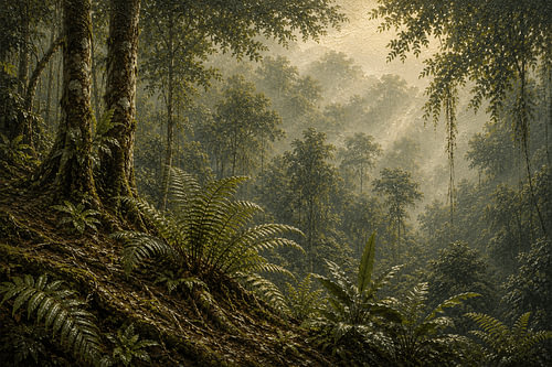 Het Indonesische regenwoud — Een sfeervol biofilisch landschap