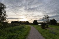 Cloudy sky and sunset in Sandelingen Park