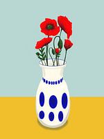 Poppy in white vase
