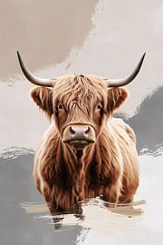 Scottish highlander digital art by Art & Soul Creations