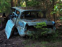 car wreck in the forest in Ryd 1