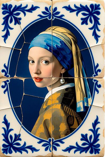 girl with the pearl tile by Karin van Bylevelt