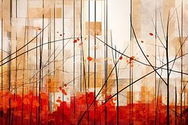Geometrische Kunst HERBST Wald von Melanie Viola