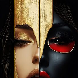 goud - zwart - rood van Gelissen Artworks