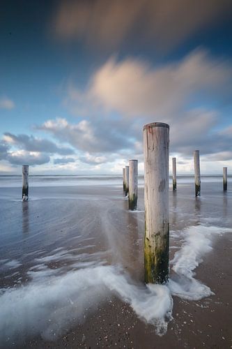 Post on the beach of Petten Holland