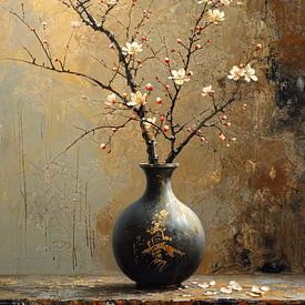 Bruin | Japandi Bloem | Bruin van Kunst Kriebels