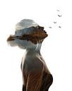 Breathe - double exposure portret van Studio byMarije thumbnail