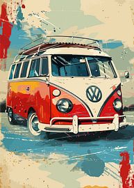 Affiche Volkswagen Kombi sur Lae
