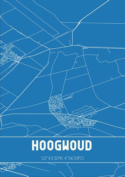 Blueprint | Map | Hoogwoud (North Holland) by Prints of Place