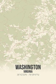 Carte ancienne de Washington (Virginie), Etats-Unis. sur Rezona