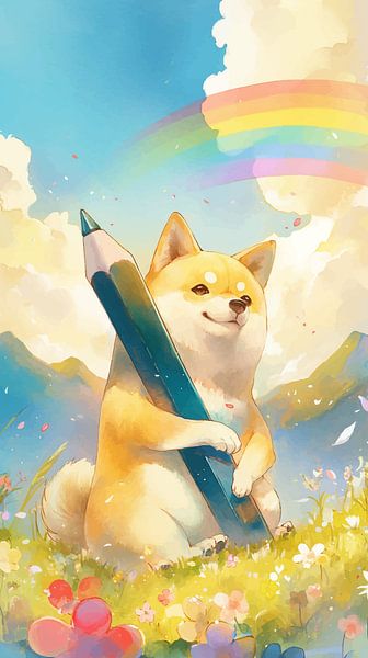 Shiba Inu und Bleistift von MIROKKU
