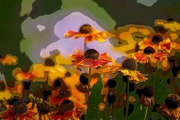 Helenium. Zonnekruid. Impressionisme. van Alie Ekkelenkamp